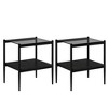 Anybear Set of 2 Rectangle End Table, Tempered Glass Tabletop with MDF Layer - 4 of 4