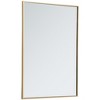 Elegant Lighting 30 Inch Rectangle Mirror with Metal Frame, Brass Finish – Sleek Hallway or Bedroom Mirror - 3 of 4
