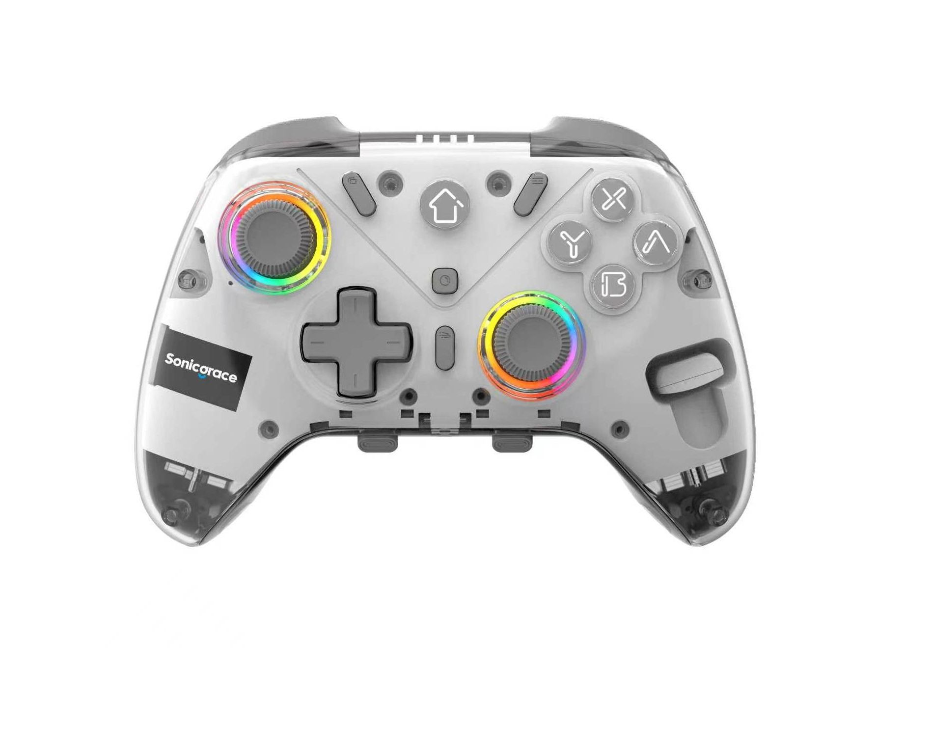 Sonicgrace Wireless Gaming Controller with RGB Light & Charging Dock for PC, Android & iOS