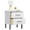 vidaXL Bedside Cabinet with Metal Legs White Solid Wood Pine OSLO - 3 of 4