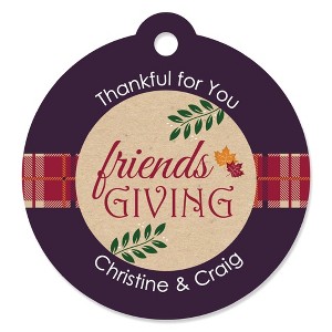 Big Dot of Happiness Friends Thanksgiving Feast - Friendsgiving Party Favor Gift Tags (Set of 20) - 1 of 4