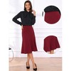 INSPIRE CHIC Women's High Waisted Flared Skirts for 1950s Solid Color Business Fishtail Midi Skirt - 2 of 4