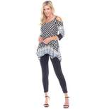 Women's Printed Cold Shoulder Tunic - White Mark