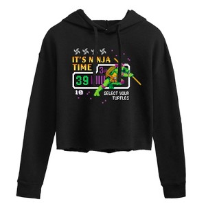 Women's - Teenage Mutant Ninja Turtles - Its Ninja Time Donnie Cropped Graphic Hoodie - 1 of 3
