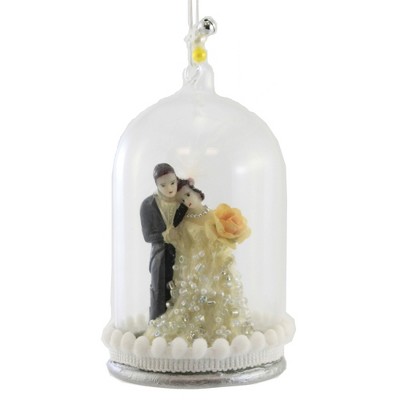 Holiday Ornament 5.0" First Christmas Globe Bride Groom Love Wedding  -  Tree Ornaments