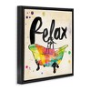 Stupell Industries Relax Rainbow Colors Icon Bath Black Framed Floater Canvas Wall Art - 3 of 4
