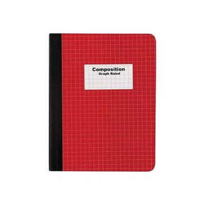 Staples Composition Notebook 9.75" x 7.5" Graph Ruled 100 Sh. Red (23973M) TR55069M/55069