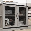 Rustic Grey Entertainment Center, 63-Inch TV Stand with Storage Cabinet and Mesh Doors for Living Room & Bedroom - 2 of 4
