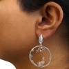 Haus of Brilliance Rose Gold Plated Silver 1/10 Cttw Diamond Floral Hoop Earrings - 4 of 4