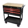 Belatt 3-Drawer Mobile Tool Chest with Wooden Top - High-Capacity Garage Organizer, Adjustable Shelf, Ball-Bearing Drawers - 2 of 4