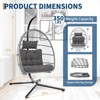 Hanging Egg Chair with Stand, Swinging Egg Chair Outdoor Indoor, Hanging Basket Chair with Cushion, Patio Wicker Hammock Chair - 4 of 4