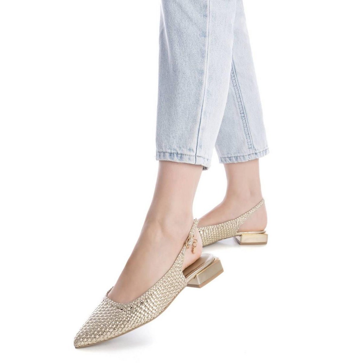 Обувь Carmela XTI Women's Braided Slingback Flats 143794 Gold 6 — фото 3