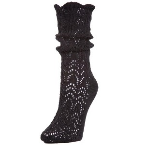 Memoi Shakar Scalloped Crochet Knit Boot Sock - 1 of 2