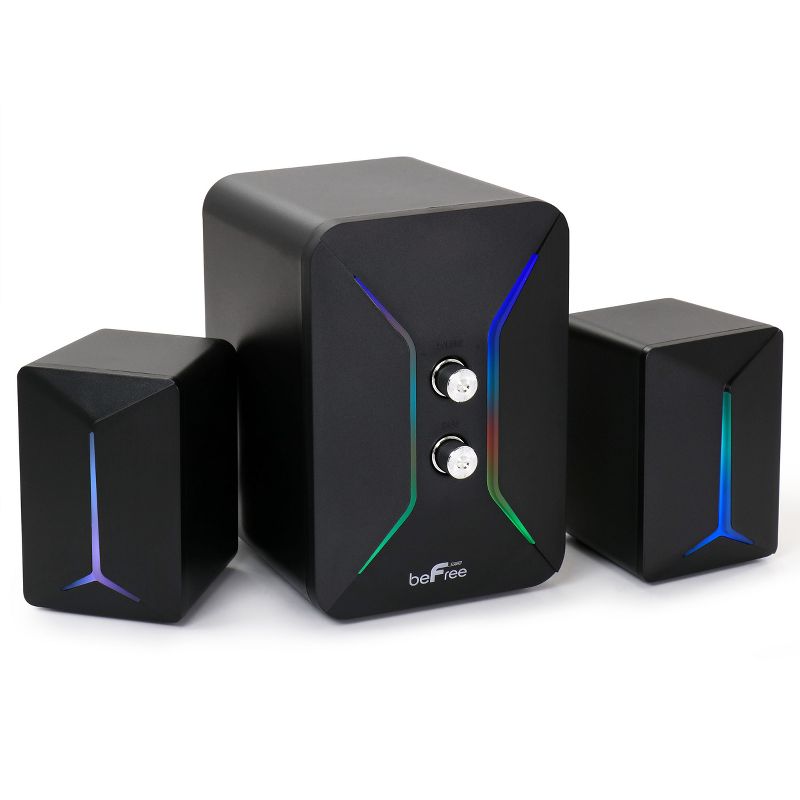 beFree Sound Computer Gaming 2.1 Speaker System with Color LED Lights, 2 of 8