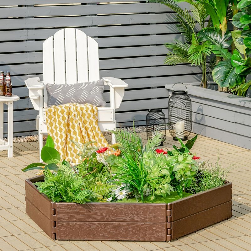 Costway Raised Garden Bed Set for Vegetable Flower Gardening Planter Brown, 5 of 10