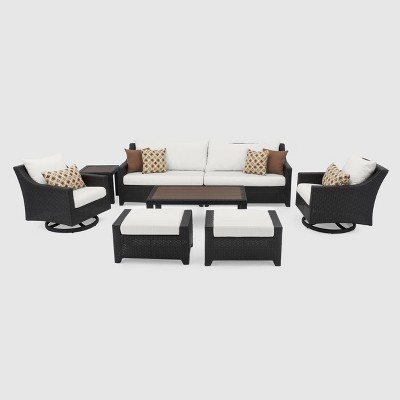 Deco 7pc Sofa & Motion Club Chair Set - Cream - RST Brands