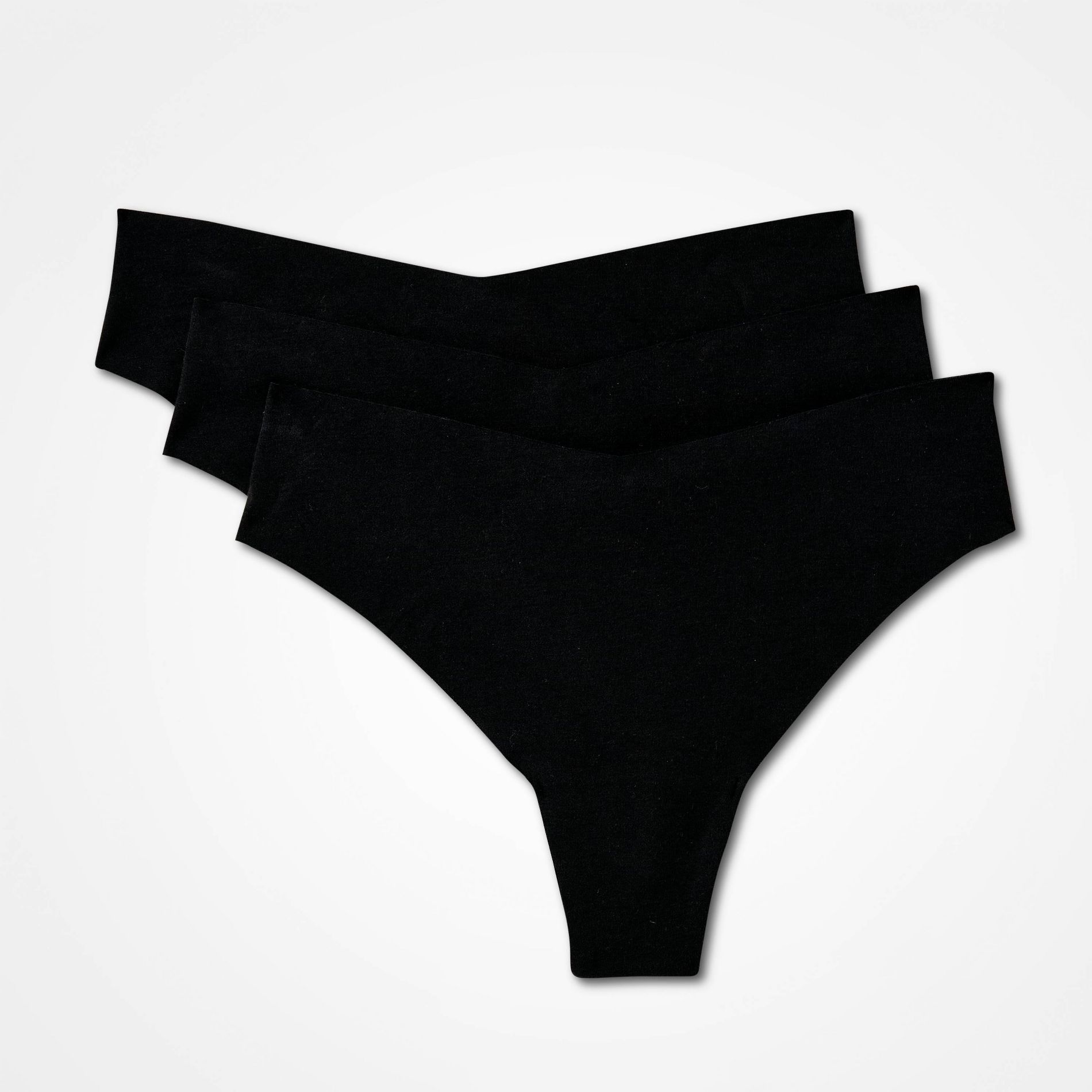 Women's 3pk Invisible Edge Cotton Thong Underwear - Auden™