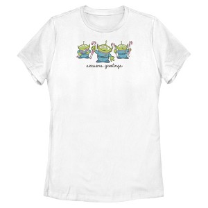 Womens Toy Story Seasons Greetings Aliens T Shirt - 1 of 4