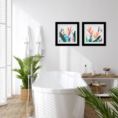 Americanflat Illustrated Birds Of Paradise - Set of 2 Framed Prints by PI Creative