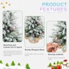 YOOCOZZ Unique Christmas Decor, 3FT Flocked Tabletop Xmas Tree with 355 Tips, Snowy PE/PVC Branches, Pine Cones & Red Berries, Burlap Cement Base - 4 of 4