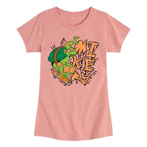 Girls' - Teenage Mutant Ninja Turtles - Mikey Fitted Short Sleeve Graphic T-Shirt - 1 of 4
