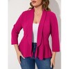 Coolmee Women Plus Size Casual Blazer Open Front Long Sleeve Work Office Cardigan Jackets - 4 of 4