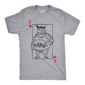 Mens Funny T Shirts Lonely King Of Diamonds Sarcastic Playing Card Graphic Novelty Tee for Men - Crazy Dog Men's T Shirt - 1 of 4