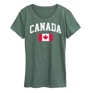 Women's - Instant Message - Canada Flag Short Sleeve Graphic T-Shirt - 1 of 4