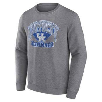 NCAA Kentucky Wildcats Men's Gray Crew Neck Fleece Sweatshirt