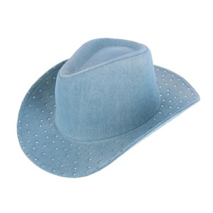 David & Young Women's Glitter Embellished Denim Cowboy Hat - 1 of 4