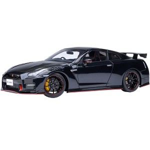 2022 Nissan GT-R (R35) Nismo Special Edition RHD Meteor Flake Black Pearl with Carbon Hood and Top 1/18 Model Car by Autoart - 1 of 4