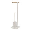 Home Mart Goods Heavy Duty Stainless Steel White Toilet Paper Holder and Toilet Brush Set - 3 of 4