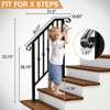 Karl Home 2-Step Black Iron Outdoor Handarail with Plastic Decoration - 2 of 4