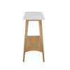 NicBex Mid-Century Style Console Table,Entryway Table with White Thick Top & Pecan Wood Base,Foyer Tables for Entryway,Hallway,Living Room - 3 of 4