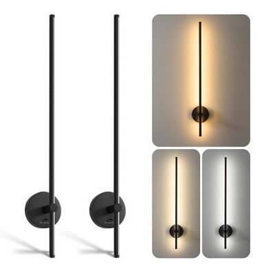 POWLIG LED Dimmable Aluminum Wall Sconce with 350 Degree Rotation (Set of 2)