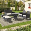 Tangkula 7PCS Outdoor Wicker Sofa Set Patio Rattan Sofa Set w/ Coffee Tables & Ottomans - 3 of 4