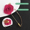 Unique Bargains Wedding Camellia Flower Lapel Pin with Leaf Brooch for Men Suit 3.5 x 1.6 Inch 1 Pc - 2 of 4