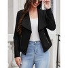 KOJOOIN Women's Fashion Faux Suede Jackets 2024 Clothes Lapel Long Sleeve Open Front Outerwear Cropped Coats - 3 of 4