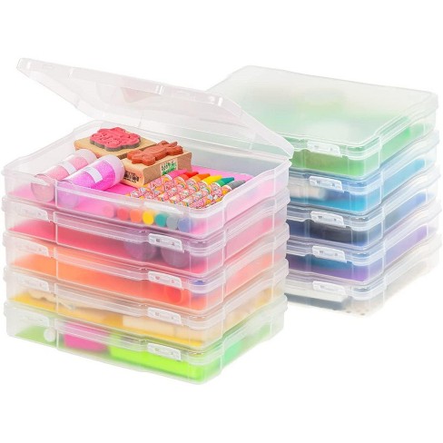 5x7 Photo Storage Box, 6 Inner Cases, Clear Plastic Craft Keeper