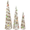 Northlight Lighted Candy Covered Cone Tree Outdoor Christmas Decorations - 40" - Set of 3 - 3 of 4