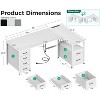 Itopfox L-Shaped Computer Desk with 6 Drawers & Power Outlet, Reversible Corner Desk with Storage Shelf & File Drawer, Home Office Desk in White - 3 of 4