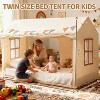 GARPROVM Twin Bed Tent House-Shaped Play Tent with Fairy Lights & Mesh Windows for Role-Play Nap - 2 of 4