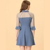 INSPIRE CHIC Women's Keyhole Mesh Sheer Half Sleeve Retro Gothic Cocktail Party Vintage Dress - 4 of 4