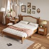 3-Piece Bedroom Set with Queen/Full Size Wooden Bed, 1 Vintage Nightstand and 1 Makeup Vanity Set with Stool 4B - ModernLuxe - 2 of 4
