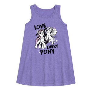 Girls' - My Little Pony - Love Every Pony Graphic Sleeveless Aline Dress - 1 of 3