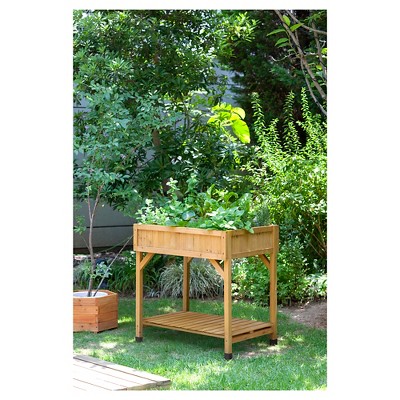 Natural Cedar Wood 8-Pocket Elevated Herb Planter