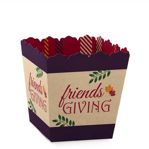 Big Dot of Happiness Friends Thanksgiving Feast - Treat Box Party Favors -  Friendsgiving Party Goodie Gable Boxes - Set of 12