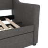 Sapphtopaz Twin Size Upholstered Bed Frame, Versatile Daybed with Trundle/Storage for Guest Bedrooms, Teens & Small Spaces - 3 of 4