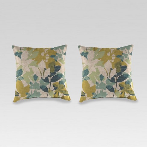 Outdoor Set Of 2 Accessory Toss Pillows Light Green Blue