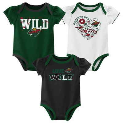 NHL Minnesota Wild Baby Girls' 3pk Bodysuit